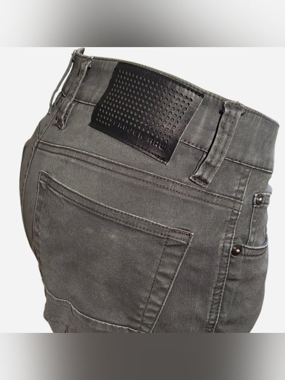 Dark Grey Projek Raw Straight Leg Jeans
